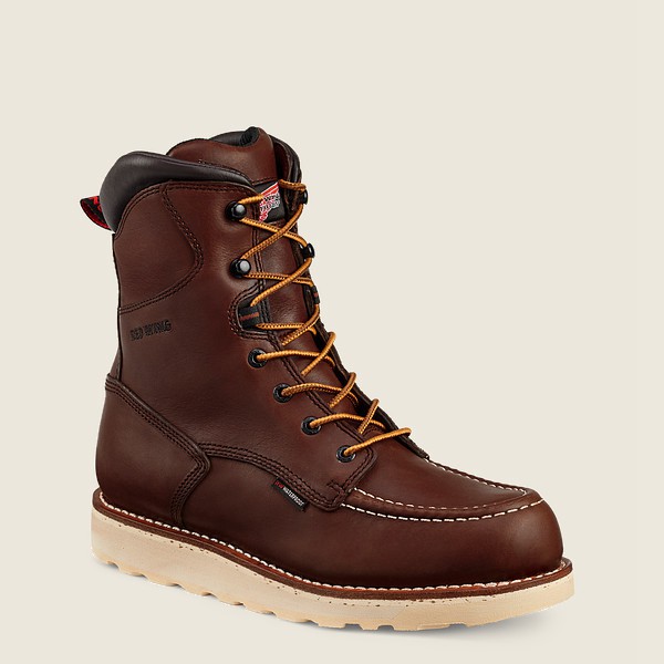 Red Wing Work Boots Traction Tred - 8-inch Waterproof Soft Toe - Burgundy - Mens ZEP864019